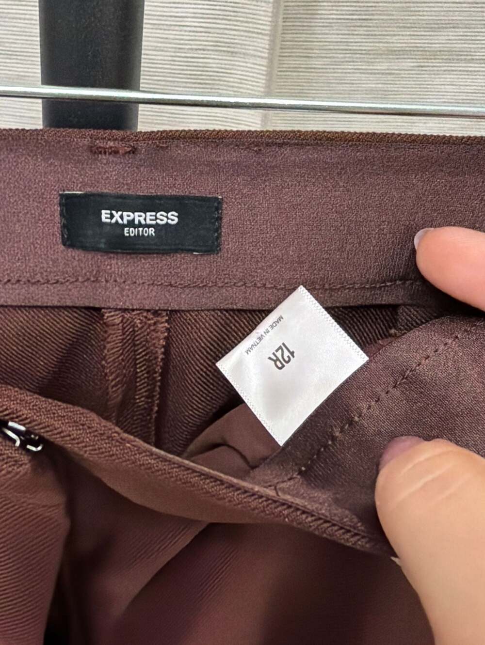 Express Womens Brown Tailored Trousers - Picture 3 of 8
